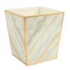 Caspari Lacquerware|Lacquer Trays And Accessories|Marble Lacquer Wastebasket in Moonlight Grey - 1 Each