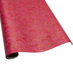 Caspari Christmas Wrapping Paper|Marbled Ceramica Fuchsia & Gold Roll Wrap - includes 1 Roll
