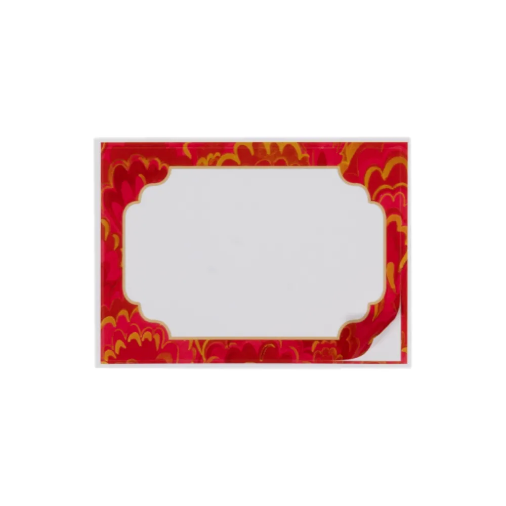 Caspari Christmas Gift Tags & Labels|Gift Tags & Enclosure Cards|Marbled Ceramica Fuchsia Adhesive Labels - includes 12 Adhesive Labels