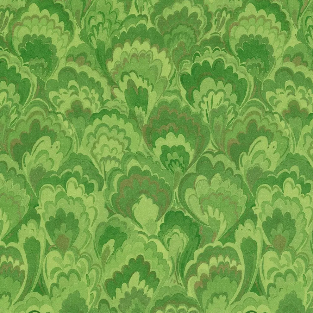 Caspari Christmas Wrapping Paper|Marbled Ceramica Green & Gold Roll Wrap - includes 1 Roll Wrap