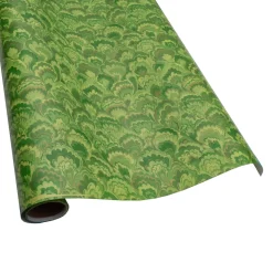 Caspari Christmas Wrapping Paper|Marbled Ceramica Green & Gold Roll Wrap - includes 1 Roll Wrap