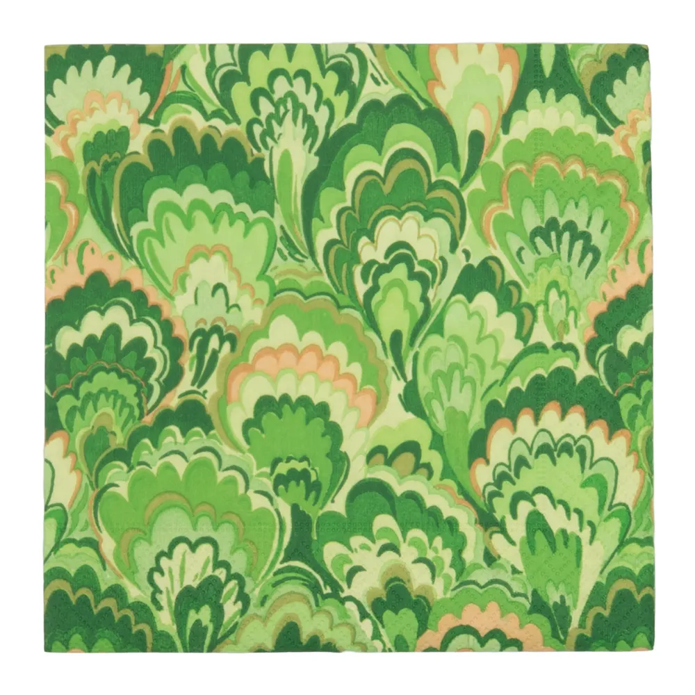 Caspari Paper Luncheon Napkins|Marbled Ceramica Green Luncheon Napkins - includes 20 Luncheon Napkins