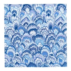 Caspari Paper Cocktail Napkins|Darjeeling|Marbled Ceramica Indigo Cocktail Napkins - 20 Per Package