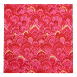 Caspari Paper Luncheon Napkins|Marbled Ceramica Red & Fuchsia Luncheon Napkins - includes 20 Luncheon Napkins