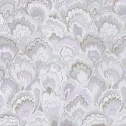 Caspari Christmas Wrapping Paper|Marbled Ceramica Silver & Lavender Roll Wrap - includes 1 Roll