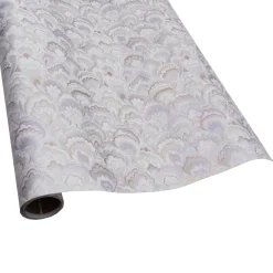 Caspari Christmas Wrapping Paper|Marbled Ceramica Silver & Lavender Roll Wrap - includes 1 Roll