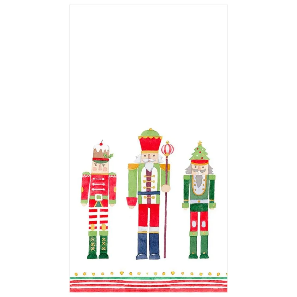 Caspari Christmas Napkins|Paper Guest Towels|March of the Nutcrackers Paper Guest Towel Napkins - 15 Per Package