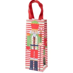Caspari Christmas Gift & Bottle Bags|Gift & Bottle Bags|March of the Nutcrackers Wine & Bottle Gift Bag - 1 Each