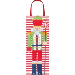 Caspari Christmas Gift & Bottle Bags|Gift & Bottle Bags|March of the Nutcrackers Wine & Bottle Gift Bag - 1 Each