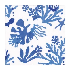 Caspari Paper Luncheon Napkins|Matisse Luncheon Napkins in Coral & Blue - 20 Per Package