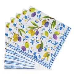 Caspari Paper Luncheon Napkins|Mediterranean Blue Luncheon Napkins - 20 Per Package