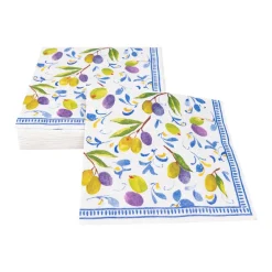 Caspari Paper Luncheon Napkins|Mediterranean Blue Luncheon Napkins - 20 Per Package