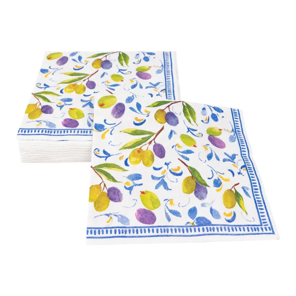 Caspari Paper Luncheon Napkins|Mediterranean Blue Luncheon Napkins - 20 Per Package