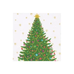 Caspari Christmas Napkins|Boxed Cocktail Napkins|Merry And Bright Boxed Cocktail Napkins - 40 Per Box