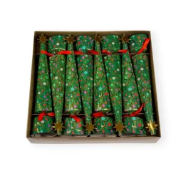 Caspari Christmas Crackers|Celebration Crackers|Merry And Bright Christmas Cone Crackers - 8 Per Box