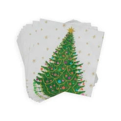 Caspari Christmas Napkins|Paper Cocktail Napkins|Merry And Bright Cocktail Napkins - 20 Per Package