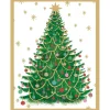 Caspari Christmas Gift Tags & Labels|Gift Tags & Enclosure Cards|Merry And Bright Foil Enclosure Cards & Envelopes - 4 Mini Cards & 4 Envelopes