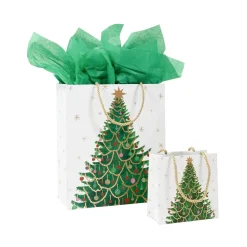 Caspari Christmas Gift & Bottle Bags|Gift & Bottle Bags|Merry And Bright Large Gift Bag - 1 Each