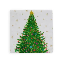 Caspari Christmas Napkins|Paper Luncheon Napkins|Merry And Bright Luncheon Napkins - 20 Per Package