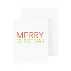 Caspari Christmas Gift Tags & Labels|Gift Tags & Enclosure Cards|Merry Christmas Block Gift Enclosure Cards - 4 Mini Cards & 4 Envelopes