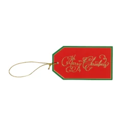 Caspari Christmas Gift Tags & Labels|Merry Christmas Calligraphy Foil Hang Tags - includes 4 Hang Tags