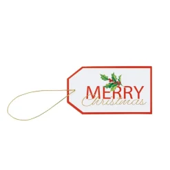 Caspari Christmas Gift Tags & Labels|Gift Tags & Enclosure Cards|Merry Christmas Classic Gift Tags - 4 Per Package