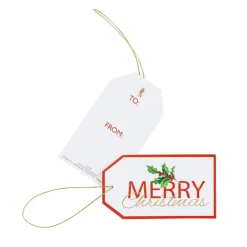 Caspari Christmas Gift Tags & Labels|Gift Tags & Enclosure Cards|Merry Christmas Classic Gift Tags - 4 Per Package