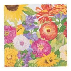 Caspari Paper Cocktail Napkins|Midsummer Blooms Cocktail Napkins - 20 Per Package