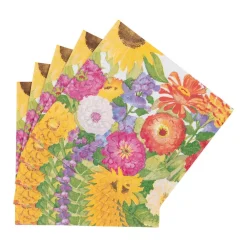 Caspari Paper Cocktail Napkins|Midsummer Blooms Cocktail Napkins - 20 Per Package