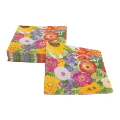 Caspari Paper Cocktail Napkins|Midsummer Blooms Cocktail Napkins - 20 Per Package