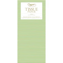 Caspari Christmas TIssue Paper|Mini Stripe Green Tissue Pack - 4 Sheets