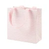Caspari Bridal Shower|Baby Shower|Mini Stripe Small Square Gift Bag in Blush - 1 Each