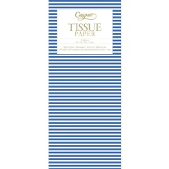 Caspari Tissue Paper|Mini Stripe Tissue Paper in Navy - 4 Sheets Included