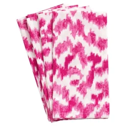 Caspari Bridal Shower|Valentine'S Day|Modern Moiré Cloth Dinner Napkins in Fuchsia - Set of 4