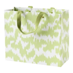 Caspari Gift & Bottle Bags|Modern Moiré Large Gift Bag in Green - 1 Each