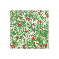 Caspari Christmas Napkins|Paper Cocktail Napkins|Modern Pine Cocktail Napkins - 20 Per Package