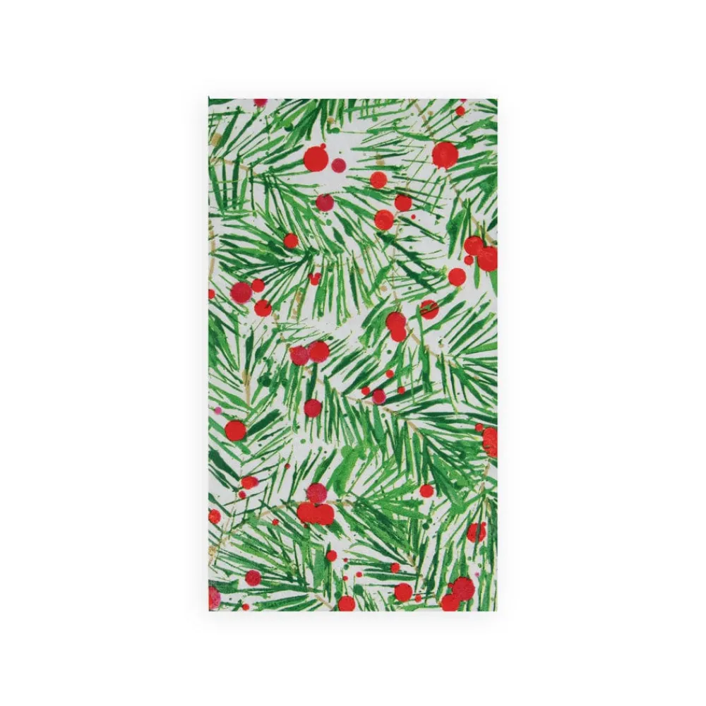 Caspari Christmas Napkins|Paper Guest Towels|Modern Pine Guest Towel Napkins - 15 Per Package