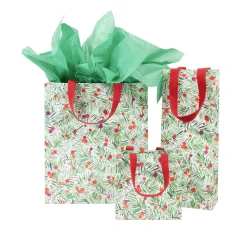 Caspari Christmas Gift & Bottle Bags|Gift & Bottle Bags|Modern Pine Large Gift Bag - 1 Each