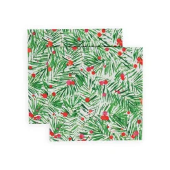 Caspari Christmas Napkins|Paper Luncheon Napkins|Modern Pine Luncheon Napkins - 20 Per Package