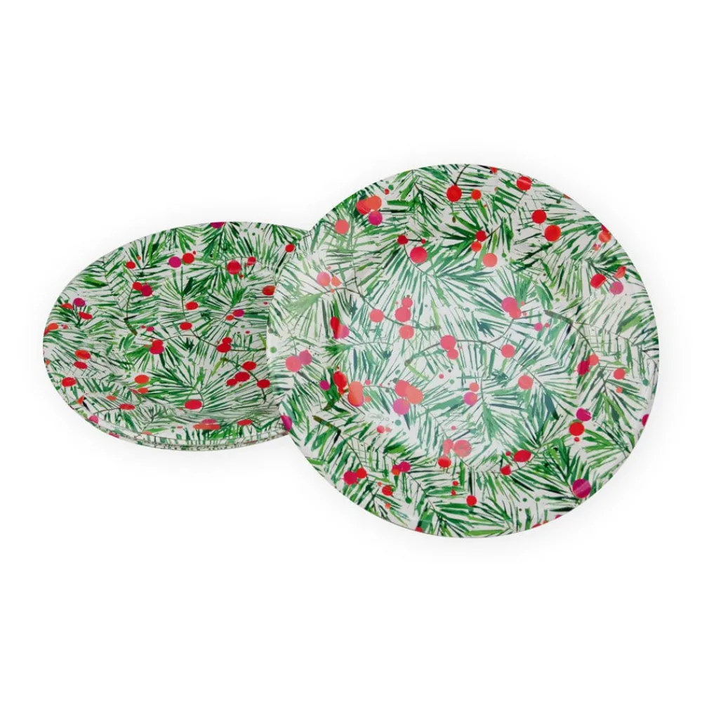 Caspari Paper Salad And Dessert Plates|Modern Pine Salad & Dessert Plates - 8 Per Package