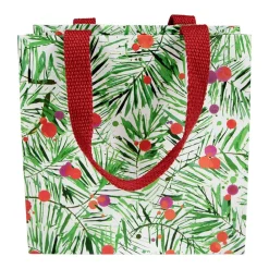 Caspari Christmas Gift & Bottle Bags|Gift & Bottle Bags|Modern Pine Small Square Gift Bag - 1 Each