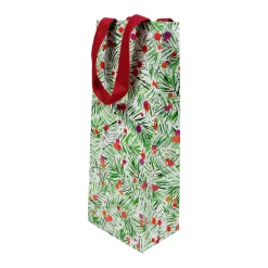Caspari Christmas Gift & Bottle Bags|Gift & Bottle Bags|Modern Pine Wine & Bottle Gift Bag - 1 Each