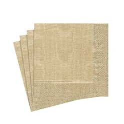 Caspari Christmas Napkins|Engagement Party|Moiré Paper Cocktail Napkins in Gold - 20 Per Package
