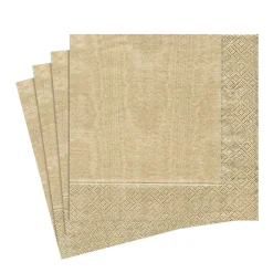Caspari Christmas Napkins|Engagement Party|Moiré Paper Luncheon Napkins in Gold - 20 Per Package