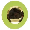 Caspari Bar Tools & Acrylic Barware|Moss Green Plate Charger with Gold Interior
