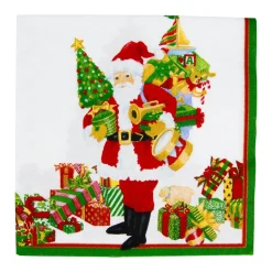 Caspari Christmas Napkins|Paper Luncheon Napkins|Mr. Claus Luncheon Napkins - 20 Per Package