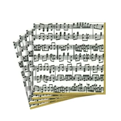 Caspari Christmas Napkins|Paper Cocktail Napkins|Musica Paper Cocktail Napkins - 20 Per Package