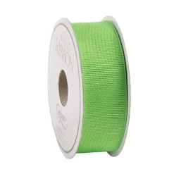 Caspari Christmas Ribbons & Bows|Ribbons & Bows|Narrow Lime Green Grosgrain Satin Wired Ribbon - 8 Yard Spool