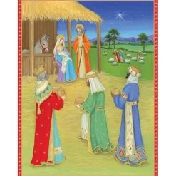 Caspari Christmas And Holiday Cards|Boxed Holiday Cards|Nativity Classic Boxed Christmas Cards - includes 15 cards & envelopes