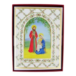 Caspari Christmas And Holiday Cards|Boxed Holiday Cards|Nativity With Decorated Arch Classic Boxed Christmas Cards - includes 15 cards & envelopes